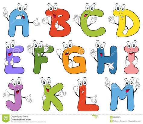 Cartoon Alphabet Characters A-M - Download From Over 60 Million High Quality Stock Photos, Images, Vectors. Sign up for FREE today. Image: 26431875 Abcd Letters, Abc Cartoon, Alphabet Characters, Cute Fonts Alphabet, Teaching Vowels, Cartoon Alphabet, Alphabet Templates, Cartoon Font, Character Letters