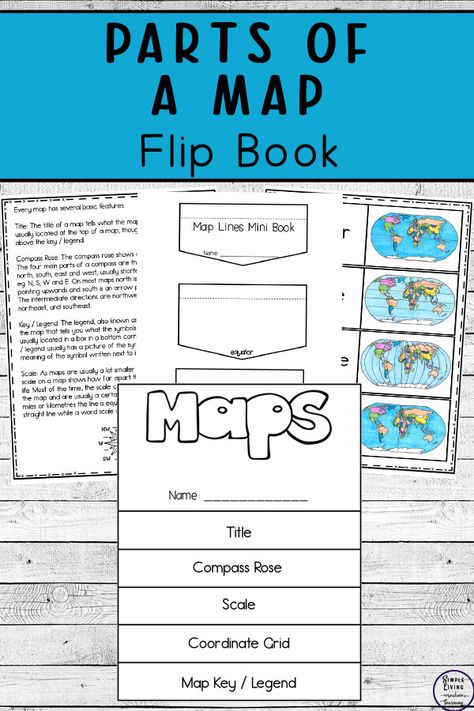 Learning many of the different parts of a map is so much fun with these parts of a map flip book and map lines mini book. Teaching Map Skills 3rd Grade, 3rd Grade Map Activities, 3rd Grade Map Skills, Map Skills 3rd Grade, Me On A Map, Making A Map, Teaching Map Skills, Homeschool Tools, Social Studies Communities