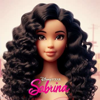 crie uma imagem no estilo disney pixar 3d do filme com título Sabrina centralizado no meio inferior da imagem que é sobre uma garota de 28 anos, cabelo preto longo e cacheado, olhos escuros, pele morena clara onde ela é uma barbie no live action do filme barbie - Criador de imagens do Microsoft Bing Create Image, Live Action, Disney Pixar, Bing Images, Pixar, Microsoft, The Creator, Disney