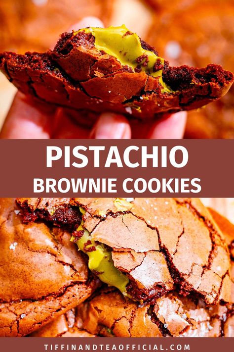 Pistachio Brownie Cookie pictures Brownie Cookie Recipe, Pistachio Filling, Eid Recipes, Easy Brownie, Eid Food, Cookie Brownie Recipe, Pistachio Cream, Brownie Recipe, Tasty Healthy