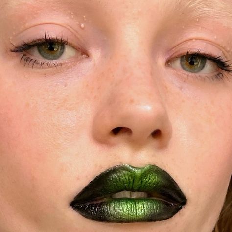 Cherub Face, Edit On Instagram, Lip Lipstick, Green Lipstick, Green Lips, Lipstick Art, Green Makeup, Bold Lips, Beauty Shoot