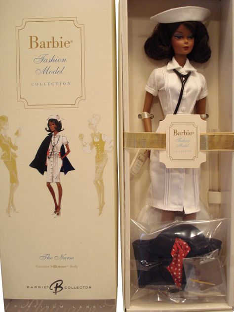 Doll Collection Aesthetic, Black Barbie Doll, Nurse Bae, Nurse Barbie, Goodwill Bins, Dolls Aesthetic, Barbie Things, Mother Baby Nurse, Vintage Barbies