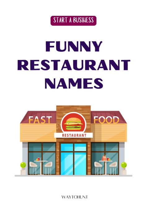 Funny Restaurant Names Diner Names Ideas, Unique Restaurant Name Ideas, Restaurant Names Ideas, Sandwich Restaurant, Restaurant Names, Unique Restaurants, Vegetarian Restaurant, Name Ideas, Breakfast On The Go