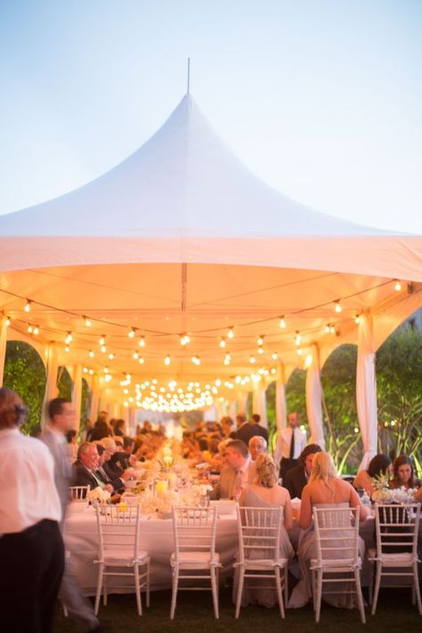 Inspired by This White, Whimsical Wedding by Taylor Lord | Inspired by This Blog Outdoor Wedding Lighting, Tent Wedding Reception, Tent Decorations, Boda Mexicana, Tent Lighting, Event Tent, Wedding Tent, Outdoor Wedding Decorations, Marquee Wedding