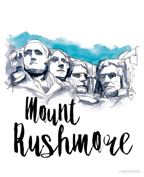 "Mount Rushmore" by creativelolo | Redbubble Mont Rushmore, Travel Clipart, Baby Play Activities, Travel Illustration, Illustrated Map, Cat Drawing, City Art, Travel Pictures, Travel Art