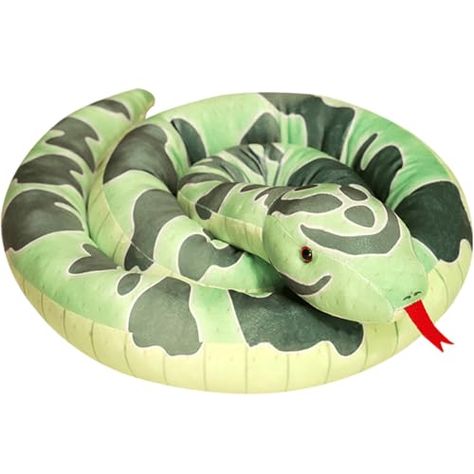 ELAINREN Lifelike Green Long Snake Plush Toy, Realistic Python Stuffed Animals,190cm Large Realistic Snake Plushie Dolls Gifts for Xmas Snake Plushie, Cartoon Snake, Snake Plush, Green Python, Long Snake, Music Toys, Funny Toys, Kids Gift Guide, Snake Patterns