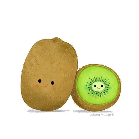 Kiwi Cartoon Cute, Cute Kiwi Drawing, Kiwi Cartoon, Kiwi Drawing, Kiwi Illustration, Kiwi Artist, Subject Of Art, Lunchbox Notes, Fruits Drawing