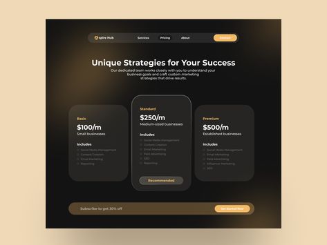 Price Packaging Web Page by PetersTouch Creative Pricing Web Design, Pricing Page Design, Web Design Pricing, Financial Website, Price Page, Dark Theme, Web Ui Design, Website Designs, Couples Goals