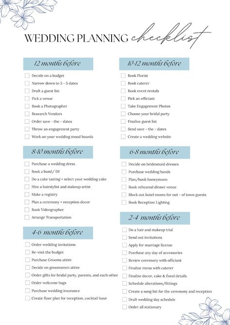 Wedding Planning Checklist, Wedding To-Do List, Wedding Preparation Guide, Wedding Organizer Checklist, Wedding Timeline Template - Etsy UK Check List For Planning Wedding, Excel Wedding Guest List, Wedding Parties Timeline, Wedding Bride Checklist, Wedding List Checklist Things To Do Brides, Wedding Event Planner Checklist, Wedding To Do Timeline, To Do Wedding List, Wedding Plan Timeline