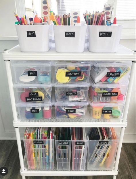 Arts And Crafts Storage, Garden Pallet, Hiasan Bilik Tidur, Art Supply Organization, House Organisation, Playroom Organization, Kids Room Organization, Homeschool Organization, Home Organisation