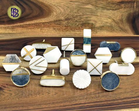 Stone Cabinet Drawer Knobs #stoneknob #brassknob #cabinetknob #drawerknob #cupboardknob #shabbychic #knobsandpulls #furnituremakeover Marble Dresser, Marble Drawer, Shabby Chic Towels, Stone Cabinet, Knobs For Cabinets, Gold Knobs, Brass Cabinet Knob, Brass Trim, Cupboard Drawers