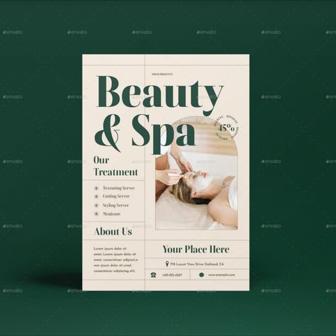 Cream Boho Beauty & Spa Flyer Wellness Flyer, Beauty Brochures, Spa Brochure, Spa Flyer, Brochure Design Layouts, Esthetician Marketing, Spa Menu, Spa Branding, Mini Spa