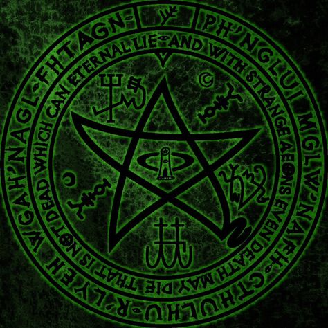 Green symbol Lovecraft Mythos, Satanic Symbols, Elder Sign, Cthulhu Fhtagn, Lovecraft Art, Yog Sothoth, Call Of Cthulhu Rpg, Lovecraft Cthulhu, Magick Symbols