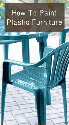 Painting Plastic Furniture, How To Paint Plastic, Resin Patio, Paint Plastic, Plastic Chairs, Painting Plastic, Plastic Furniture, Samos, Types Of Furniture