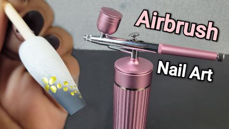 Nail art using Airbrush kit- Nlapldy Airbrush kit Review How To Airbrush Nails, How To Do Airbrush Nails, Airbrush Nail Art Tutorials, Nail Airbrush Designs, Air Brush Nails Art, Airbrush Art Nails, Airbrush Nail Designs, Air Brush Nails, Nail Airbrush