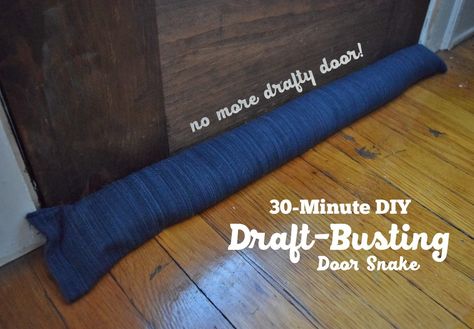 30 Minute DIY: Draft-Busting Door Snake - Always Making Things Diy Door Draft Stopper, Drafty Doors, Homemade Door, Door Draft Blocker, Vinyl Mini Blinds, Door Snake, Draft Blocker, Door Draft Stopper, Cordless Roman Shades