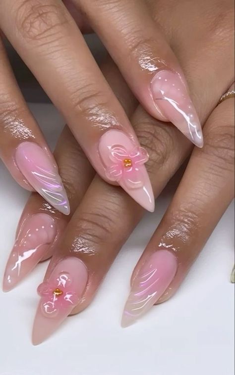 Makartt 3D sculpture gel <3 Simple 3d Gel Nails, 3d Gel Polish Nail Art, Pink 3d Nails Art Designs, Pink 3d Nails, Art For Drawing, 3d Builder Gel Nail Art, 3d Sculpting Gel Nail Art, Sculpture Gel Nails, Clear Gel Polish