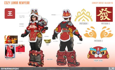 Overwatch Skin Concept, Mei Skins, Overwatch Skin Concepts, Base Character, Overwatch 2, Game Character Design, Lunar New Year, Video Game Characters, Game Artwork