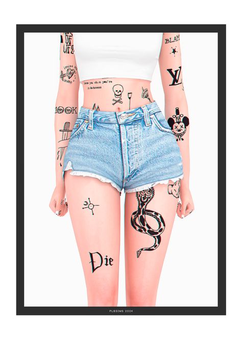 Sims 4 Shorts Cc, Fem Clothes, Women Kpop, Daisy Duke Shorts, Sims 4 Tattoos, Alpha Cc, Clothes Cc, Sims 4 Cas Mods, Sims 4 Game Mods