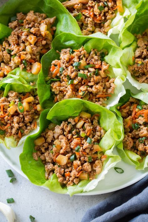 Asian Lettuce Wraps, Ground Turkey Recipes Healthy, Turkey Lettuce Wraps, Lettuce Wrap Recipes, Ground Chicken Recipes, Health Dinner, Cooking Classy, Ground Turkey Recipes, Lettuce Wraps