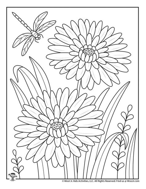 Spring Adult Coloring Pages | Woo! Jr. Kids Activities Flower Coloring Sheets, Coloring Pages For Grown Ups, Spring Coloring Pages, Bird Coloring Pages, Free Adult Coloring Pages, Coloring Pages For Boys, Printable Adult Coloring Pages, Flower Coloring Pages, Coloring Pages To Print