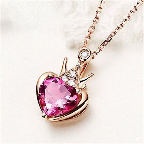 Crown Pendant, Heart Crown, Moon Pendant, Sailor Moon, Crown, Moon, Chain, For Women, Pendant