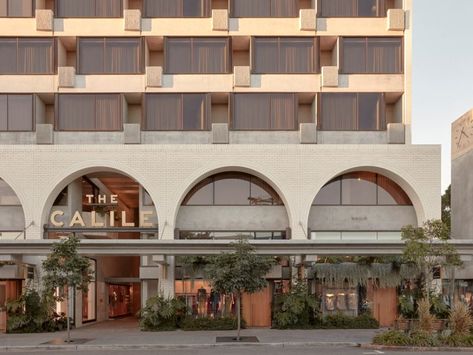 Calile Hotel, Concrete Facade, Lobby Bar, Hotel Entrance, Fortitude Valley, Pink Tiles, The Local Project, Urban Oasis, Timber Flooring