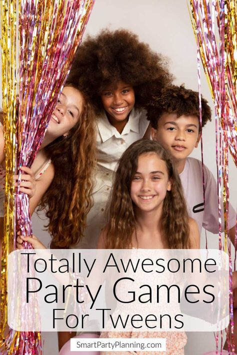 Selection of totally fun filled party games for tweens that they are guaranteed to love. These games are all budget friendly, simple to coordinate and easy to play. These tween games are perfect for birthday parties, camps or anytime a bunch of tweens are hanging together. Fun and laughter will be had by all. Girls Birthday Party Games, Girls Party Games, Funny Party Games, Party Themes For Boys, General Ideas, Fun Party Games, Backyard Inspo, Birthday Party Games, Party Funny