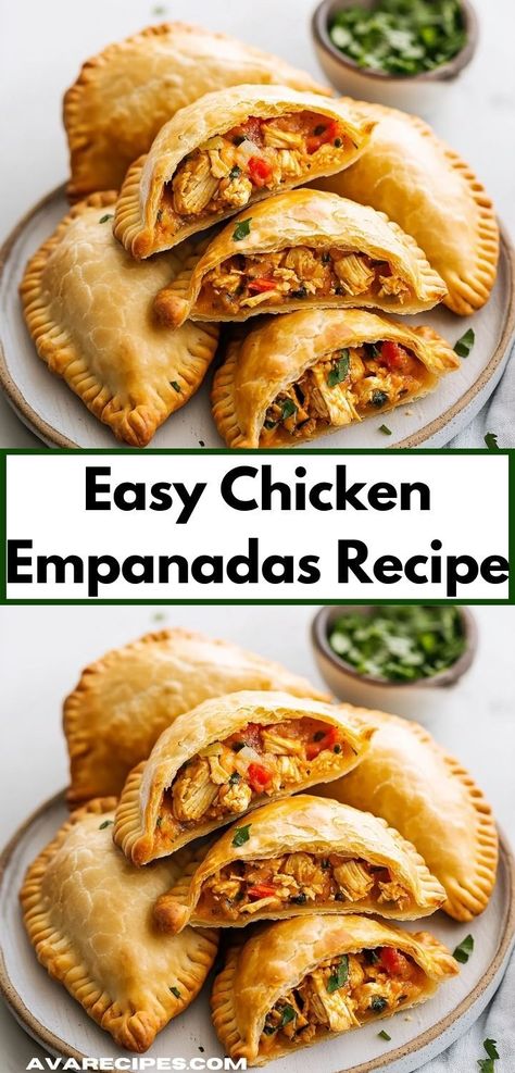 Need a quick and satisfying meal? Discover the ease of this Chicken Empanadas Recipe, perfect for busy nights. With just a few ingredients, you can whip up a family-friendly dinner that’s both comforting and delicious. Easy Chicken Empanadas, Chicken Empanadas Recipe, Chicken Empanadas, Empanadas Dough, Seasoned Chicken, Homemade Dough, Empanadas Recipe, Savory Chicken, Delicious Chicken