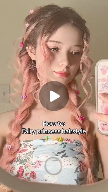 Helloitsjessicaa hairstyles + makeup on Instagram: "How to: fairy princess hairstyle 

I was messing around with my hair yesterday and came up with this cute hairstyle that gives princess/ fairy vibes haha

#hairtutorial #fairyhair #princesshair #hairinspo #hairstyle #foryou #explore #pinkhair #springhair" Elf Princess Hairstyles, Fairy Princess Makeup, Fairy Hairstyle, Fairy Hairstyles, Princess Hairstyle, Princess Makeup, Princess Fairy, Cute Hairstyle, Fairy Hair