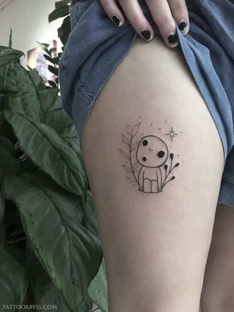 Studio Gibhili Tatoos, Kodama Tattoo, Studio Ghibli Tattoo Ideas, Miyazaki Tattoo, Tatuaje Studio Ghibli, Ghibli Tattoos, Studio Ghibli Tattoo, Hippie Tattoo, Ghibli Tattoo