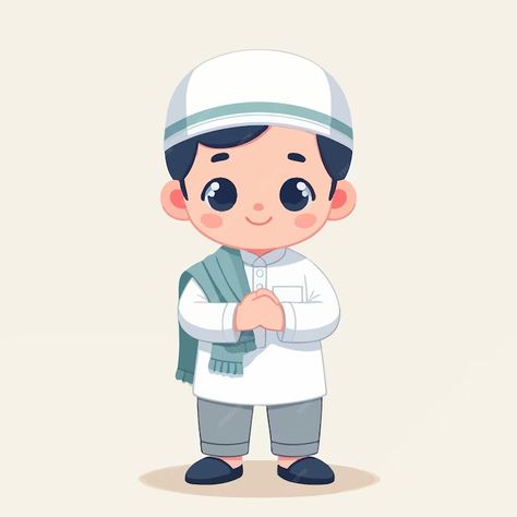 Premium Vector | A cute muslim kid when eid mubarak time Muslim Kids Cartoon, Muslim Illustration, Diy Quiet Books, Muslim Kids, Mac Wallpaper, Quiet Books, Stationery Templates, Business Card Maker, Cute Easy Drawings