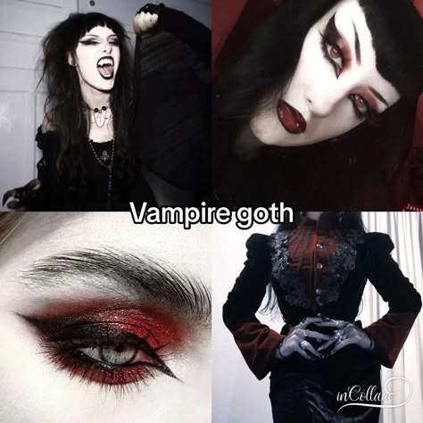 Vampire Goth Makeup, Goth Makeup Looks, Types Of Goth, Goth Vampire, Vampire Clothes, Vampire Makeup, Goth Music, Goth Subculture, Vampire Goth