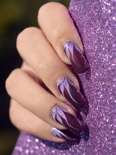 Ongles Gel Violet, Purple Nail Art Designs, Elegant Touch Nails, Cheetah Nail Designs, Plum Nails, Purple Nail Art, Purple Nail Designs, Fancy Nails Designs, Stylish Nails Designs