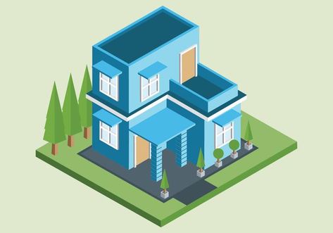 Isometric House Vector Isometric Tree House, Simple Isometric Illustration, Isometric House Design, Isometric House Illustration, 2001 A Space Odyssey Wallpaper, Space Odyssey Wallpaper, Isometric House, Isometric Map, Isometric Drawing