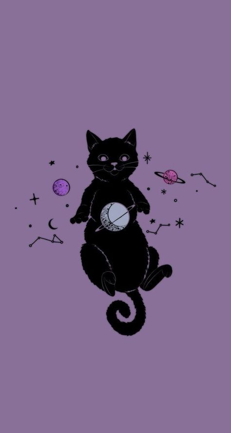 Cat Wallpaper Purple, Purple Lockscreen Wallpaper, Wallpaper Gothic, Wallpaper Gatos, Fireplace Tv Wall Decor, Witch Wallpaper, Room 2023, Fireplace Tv Wall, Fairy Wallpaper