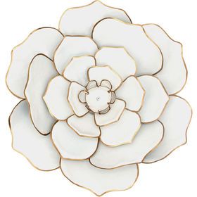 White Gold Flower Wall Decor 16-in. Metal Flower Wall, Metal Flower Wall Art, Metal Flower Wall Decor, Gold Home Decor, Paper Flower Wall, Metal Tree, Metal Flower, Gold Walls, Flower Wall Decor