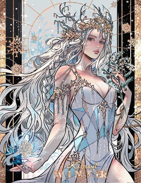 Winter Goddess, Tutorials Drawing, Her Book, Goddess Art, Dreamy Art, Drawing Videos, Portrait Illustration, Beautiful Fantasy Art, Fantasy Character Design