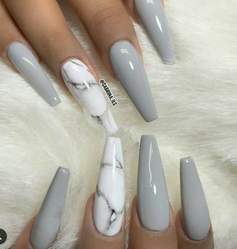 Marble Nails Diy, Ongles Beiges, Marble Acrylic Nails, Grey Nails, Marble Nail Designs, Marble Nail, Diy Acrylic Nails, Cute Acrylic Nail Designs, Gray Nails