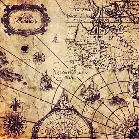 Stary Papier, Pirate Treasure Maps, Pirate Tattoo, Navi A Vela, Map Tattoos, Geniale Tattoos, Pirate Treasure, Map Globe, Treasure Maps