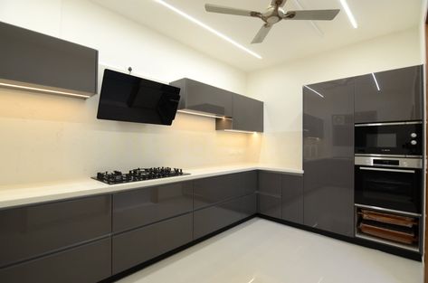 Merino Laminates Kitchen, G Profile Handles Kitchen, Lacquered Glass Kitchen, Gola Profile Kitchen, Profile Shutter, Cupboard Work, Lacquered Glass, Laminate Kitchen, Modern Kitchen Cabinet Design