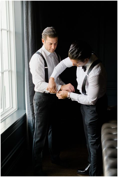 Best man helping groom get ready in grooms suite Groom With Best Man, Wedding Photo Ideas For Groom, Groomsmen Get Ready Photos, Wedding Groom Photography, Groom Getting Ready Pictures Photo Ideas, Small Groomsmen Photos, Groom And Best Man Photos, Groom Shots Wedding, Groom Prep Photography