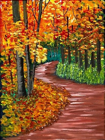 Fall Tree Painting, Fall Canvas Painting, Fall Canvas, Acrylic Painting Tutorials, Autumn Painting, Autumn Landscape, Art Painting Acrylic, Painting Art Projects, Autumn Art