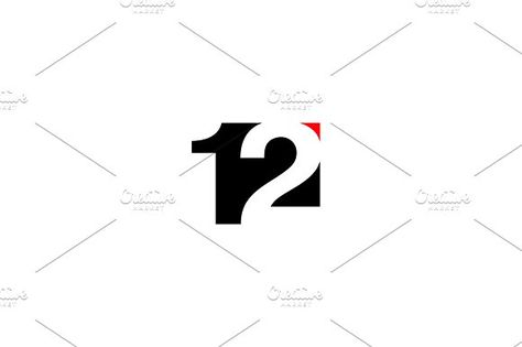 Number 12  by Steinar Logo on @creativemarket Number Logo Typography, Kaos Design, Numbers Logo, Grpahic Design, Vespa Logo, Numeric Logo, Work Poster, Numbers Typography, Automotive Logo Design