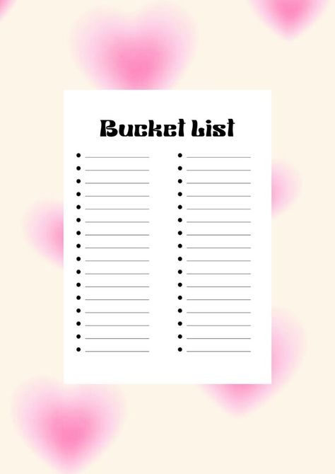 Bucket List | Bucket Checklist,Bucket List Template | Minimal Bucket To Do Checklist | Digital Download | Printable Bucket List Template, To Do Checklist, Hello Kitty Birthday, Daily Planner Template, Summer Bucket Lists, List Template, Mini Canvas Art, Mini Canvas, Daily Planner