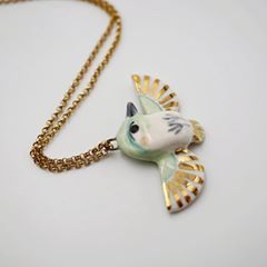 Lampwork Jewelry, Polymer Clay Animals, Bird Necklace, Ceramic Birds, Polymer Clay Charms, Clay Charms, Ceramic Jewelry, Polymer Clay Beads, Polymer Clay Crafts