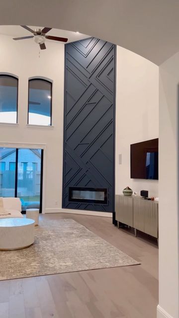 Wood Feature Wall With Fireplace, Fireplace Textured Wall, Accent Wall On Fireplace, Textured Wall Fireplace, Textured Interior Walls, Modern Floor To Ceiling Fireplace, Wood Accent Fireplace Wall, Accent Wall For Stairway, Accent Wall Over Fireplace