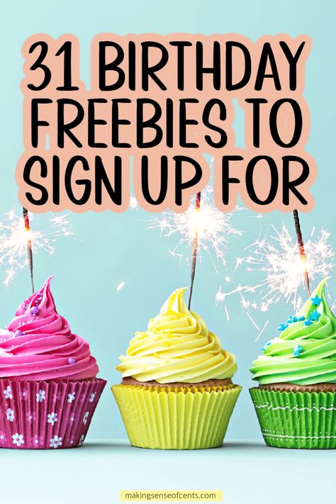 31 Birthday Freebies You Should Sign Up For. Birthday freebies can be a way to enjoy your birthday for cheap. You can receive free birthday stuff, such as food, clothing, and more. Here is a birthday freebies list. Money Saving Tips, Enjoy Your Birthday, 31 Birthday, Adulting Hacks, 31st Birthday, Birthday Stuff, Free Birthday, Saving Ideas, Free Birthday Stuff