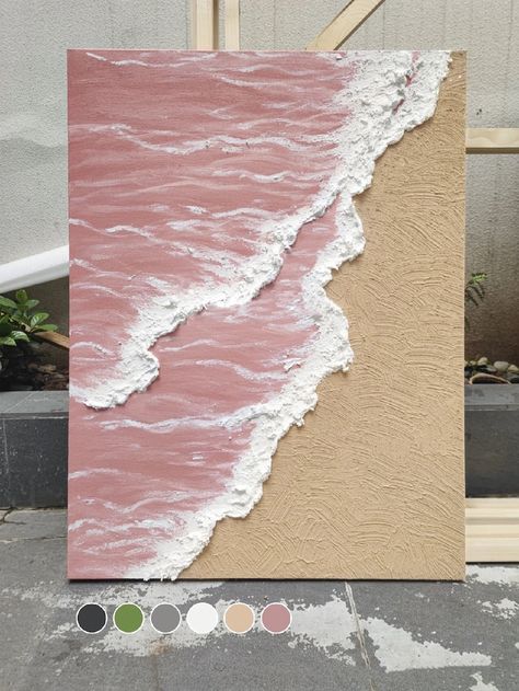 White Ocean Wave Textured Painting,sea Beach Painting,pink Ocean Abstract Painting,minimalist Ocean Painting,ocean Wave Landscape Painting - Etsy Sea Beach Painting, Ocean Abstract Painting, Wave Landscape, Sea Texture, Ocean Waves Art, Ocean Waves Painting, Pink Abstract Painting, Wave Texture, Painting Ocean