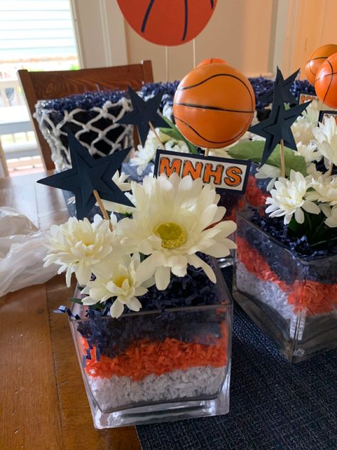 Table Decorations For Sports Banquet, School Dance Table Decor, Dance Team Banquet Ideas Table Decorations, Centerpieces For Awards Banquet, Senior Soccer Banquet Ideas, Cheerleading Centerpieces Banquet Ideas, Academic Banquet Decorations, Sports Table Decorations, Basketball Centerpieces Diy